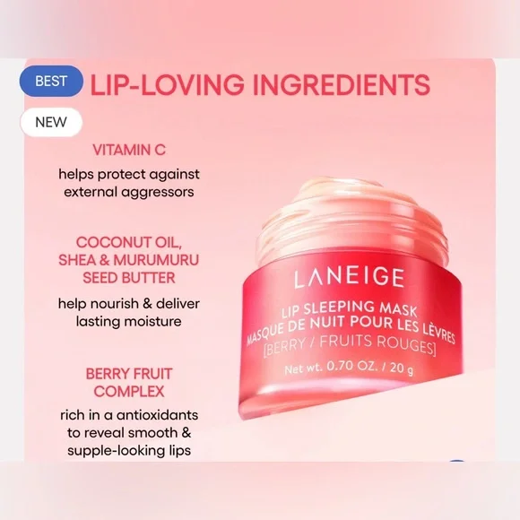 LANEIGE Lip Sleeping Mask - Berry FULL SIZE - Picture 3 of 8